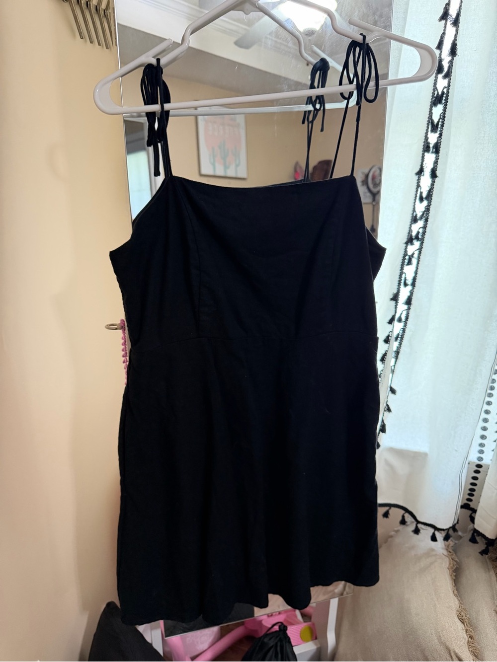 Old Navy Black Tie-Shoulder Mini Dress